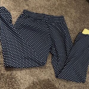 Calvin Klein Navy and White Polka Dot Pants